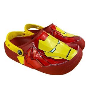 Iron Man Crocs Marvel Slip-on Clog Big Kids Size J3 Red Eyes Don’t light up